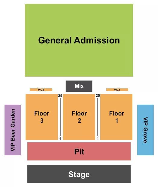 ENDSTAGE GA PIT Seating Map Seating Chart