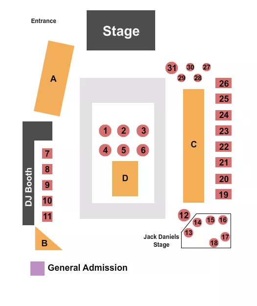 ROWDYS DANCE HALL SPRING GA RESERVED 3 Seating Map Seating Chart