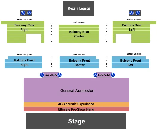 END STAGE Seating Map Seating Chart