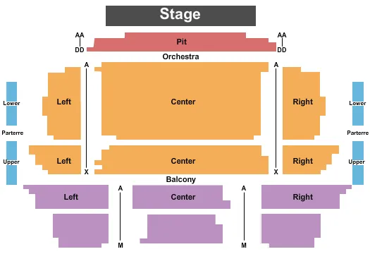 END STAGE Seating Map Seating Chart