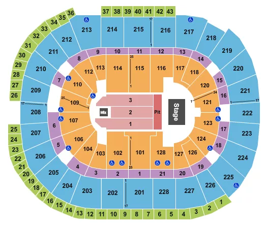 ENDSTAGE GA PIT Seating Map Seating Chart