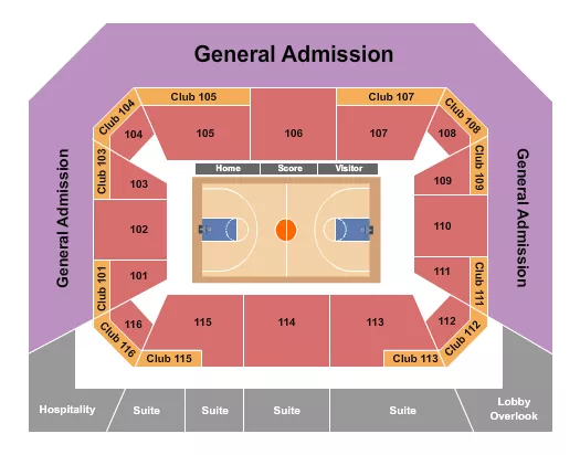 BASKETBALL Seating Map Seating Chart