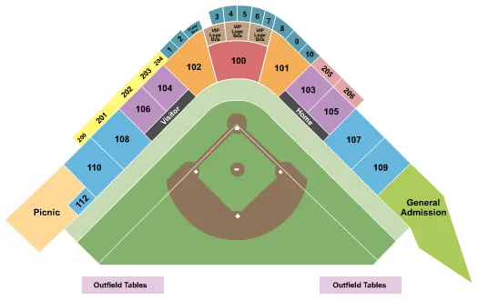 BASEBALL 2 Seating Map Seating Chart