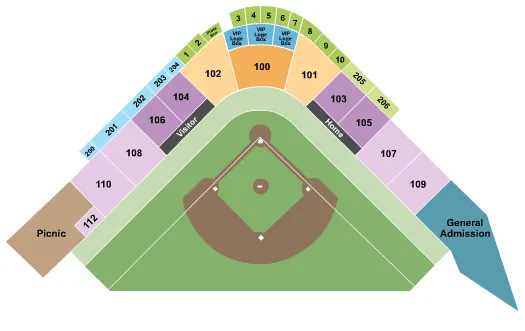 BASEBALL Seating Map Seating Chart