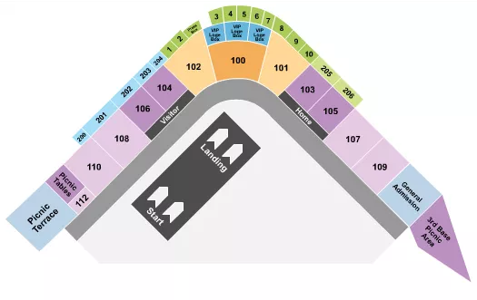 NITRO CIRCUS Seating Map Seating Chart