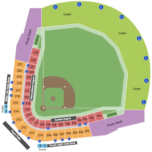 BASEBALL SPRING TRAINING Seating Map Seating Chart