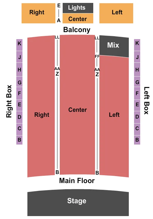 END STAGE Seating Map Seating Chart