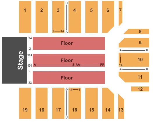 END STAGE Seating Map Seating Chart