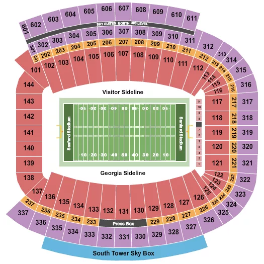 FOOTBALL Seating Map Seating Chart