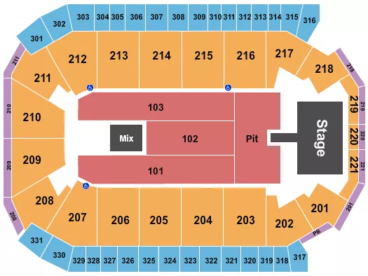 PARKER MCCOLLUM Seating Map Seating Chart