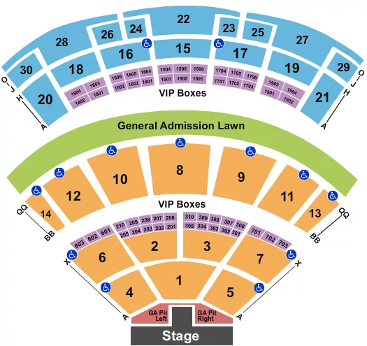 ENDSTAGE SPLIT GA PIT CATWALK Seating Map Seating Chart