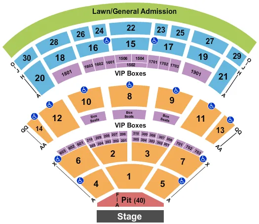 END STAGE Seating Map Seating Chart