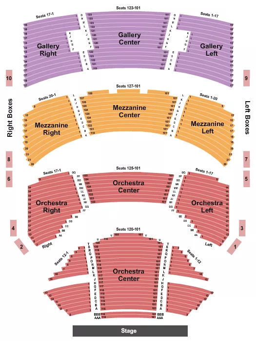 SAROFIM HALL HOBBY CENTER END STAGE Seating Map Seating Chart
