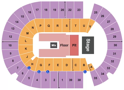 ENDSTAGE PIT FLOOR Seating Map Seating Chart