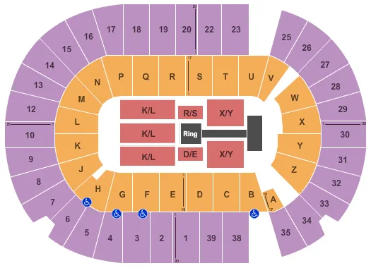 WWE Seating Map Seating Chart
