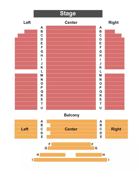 SAVOY THEATRE GLACE BAY END STAGE Seating Map Seating Chart