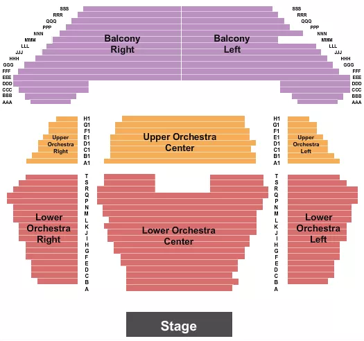 END STAGE Seating Map Seating Chart