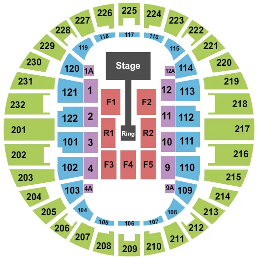 WWE SMACKDOWN Seating Map Seating Chart