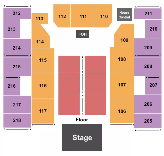 ENDSTAGE 2 Seating Map Seating Chart