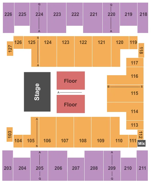 END STAGE Seating Map Seating Chart