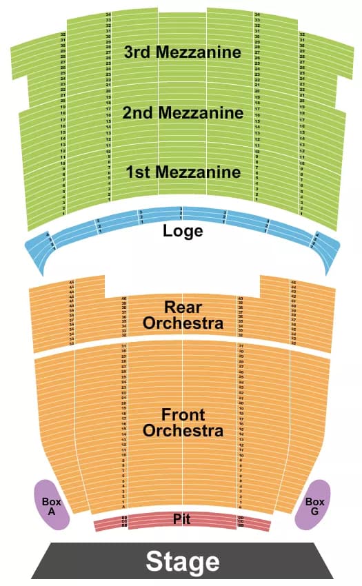SHRINE AUDITORIUM LOS ANGELES END STAGE Seating Map Seating Chart