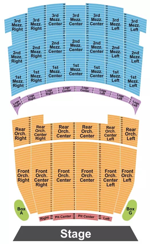 SHRINE AUDITORIUM LOS ANGELES ENDSTAGE 2 Seating Map Seating Chart
