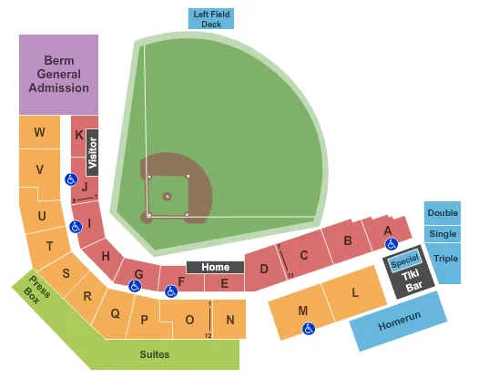 BASEBALL Seating Map Seating Chart