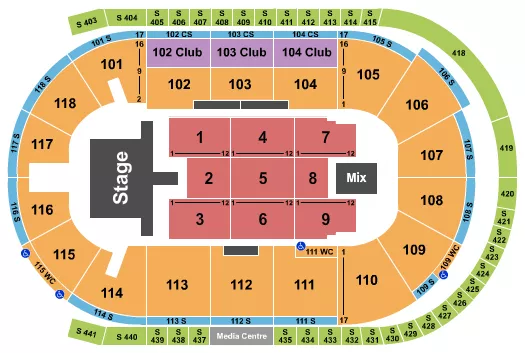 BRYAN ADAMS 2 Seating Map Seating Chart