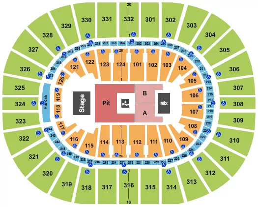 NINE INCH NAILS Seating Map Seating Chart