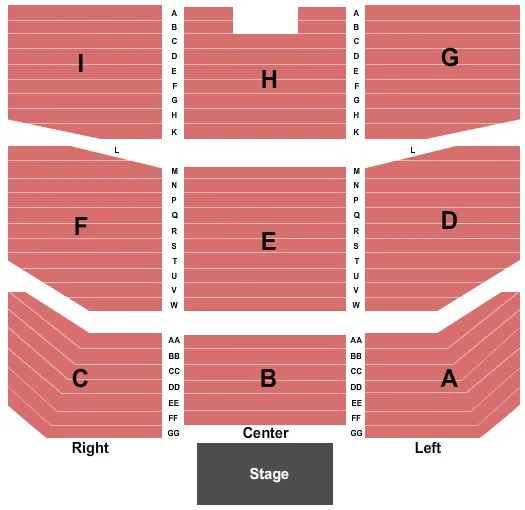 END STAGE Seating Map Seating Chart