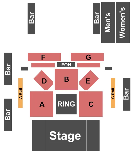 SOUTH SIDE BALLROOM AT GILLEYS WWE Seating Map Seating Chart