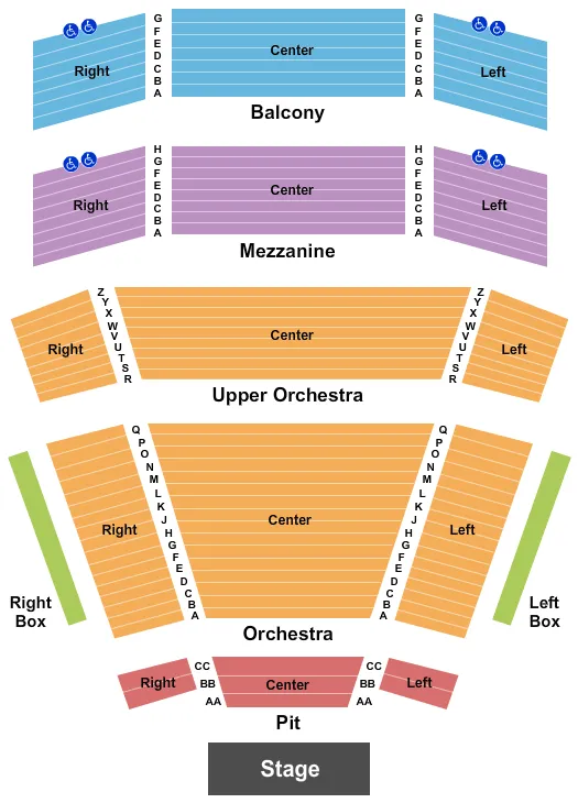 END STAGE Seating Map Seating Chart
