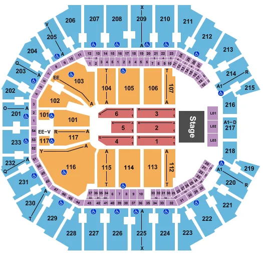 END STAGE Seating Map Seating Chart