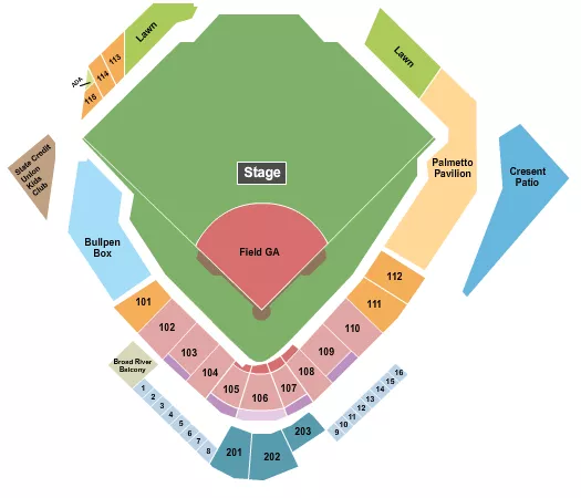 CONCERT FIELD GA Seating Map Seating Chart
