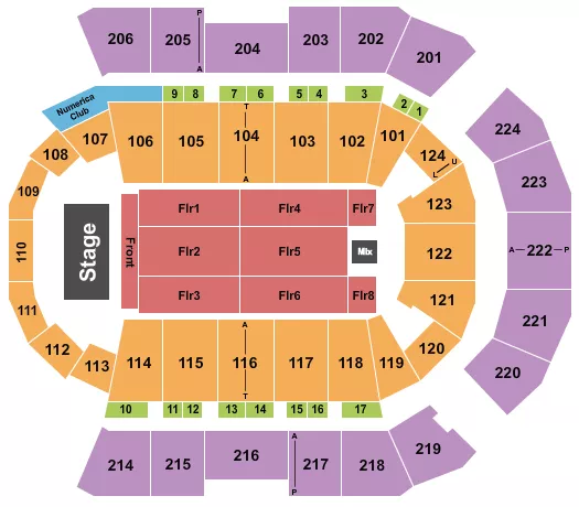 ENDSTAGE FRONT 3 Seating Map Seating Chart