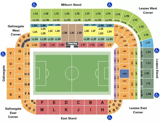 ST JAMES PARK SOCCER Seating Map Seating Chart
