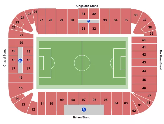 ST MARYS STADIUM SOCCER Seating Map Seating Chart