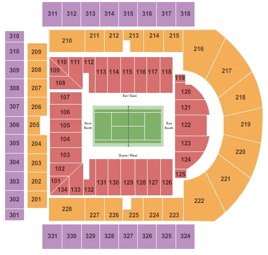 TENNIS Seating Map Seating Chart