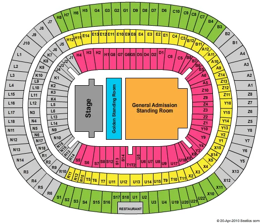END STAGE Seating Map Seating Chart