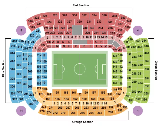 SOCCER STATIC Seating Map Seating Chart