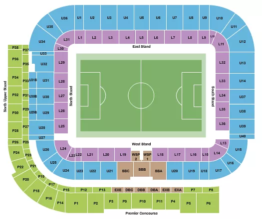 SOCCER STATIC Seating Map Seating Chart