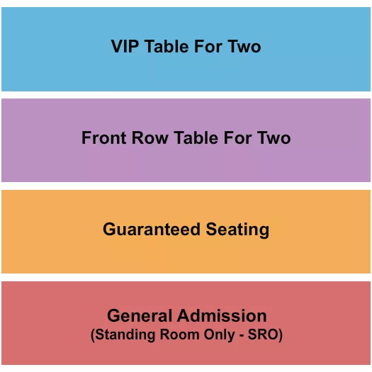 GA TABLE VIP Seating Map Seating Chart