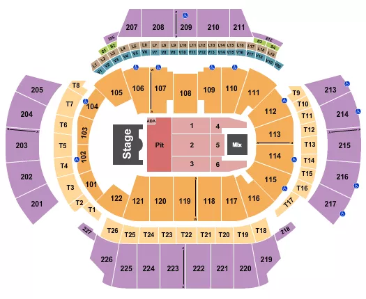 STATE FARM ARENA GA ENDSTAGE GA PIT 4 Seating Map Seating Chart
