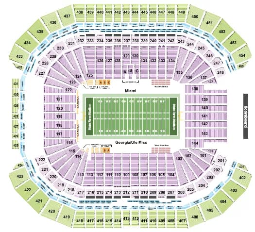 FOOTBALL RW FIESTABOWL Seating Map Seating Chart