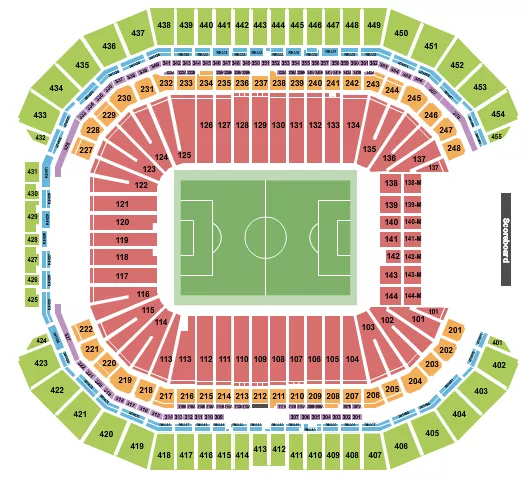 SOCCER RW Seating Map Seating Chart