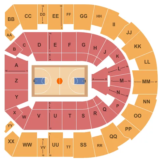 BASKETBALL Seating Map Seating Chart