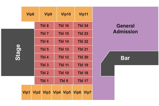 ENDSTAGE TABLES Seating Map Seating Chart