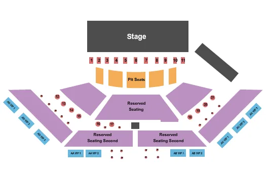 ENDSTAGE TABLES PIT RSV Seating Map Seating Chart