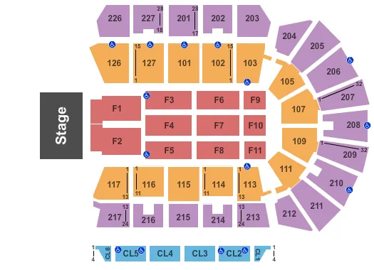 END STAGE Seating Map Seating Chart