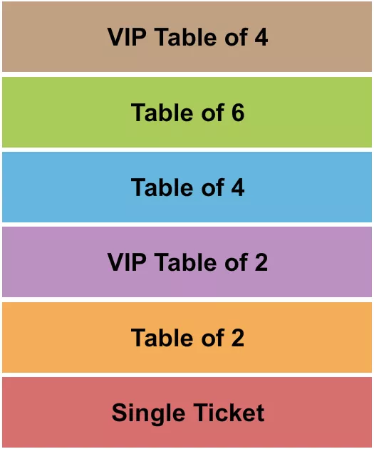 STRESS FACTORY COMEDY CLUB VALLEY FORGE TABLE VIP Seating Map Seating Chart